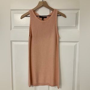 White House Black Market tunic pink sweater w/ silver metallic threading. Small